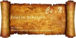 Cselle Nikolett névjegykártya